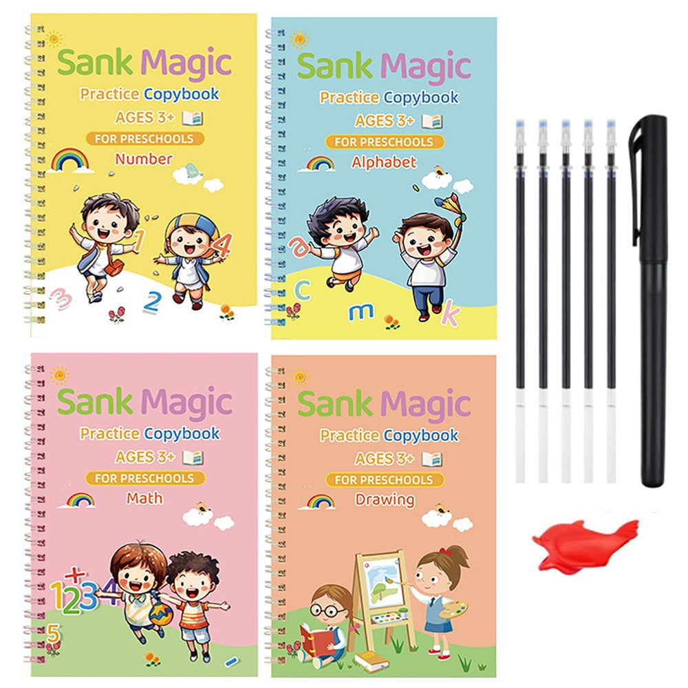 4 In 1 Magic Reusable Writing Practice Book