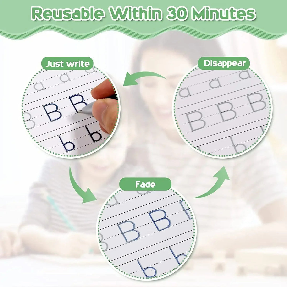4 In 1 Magic Reusable Writing Practice Book